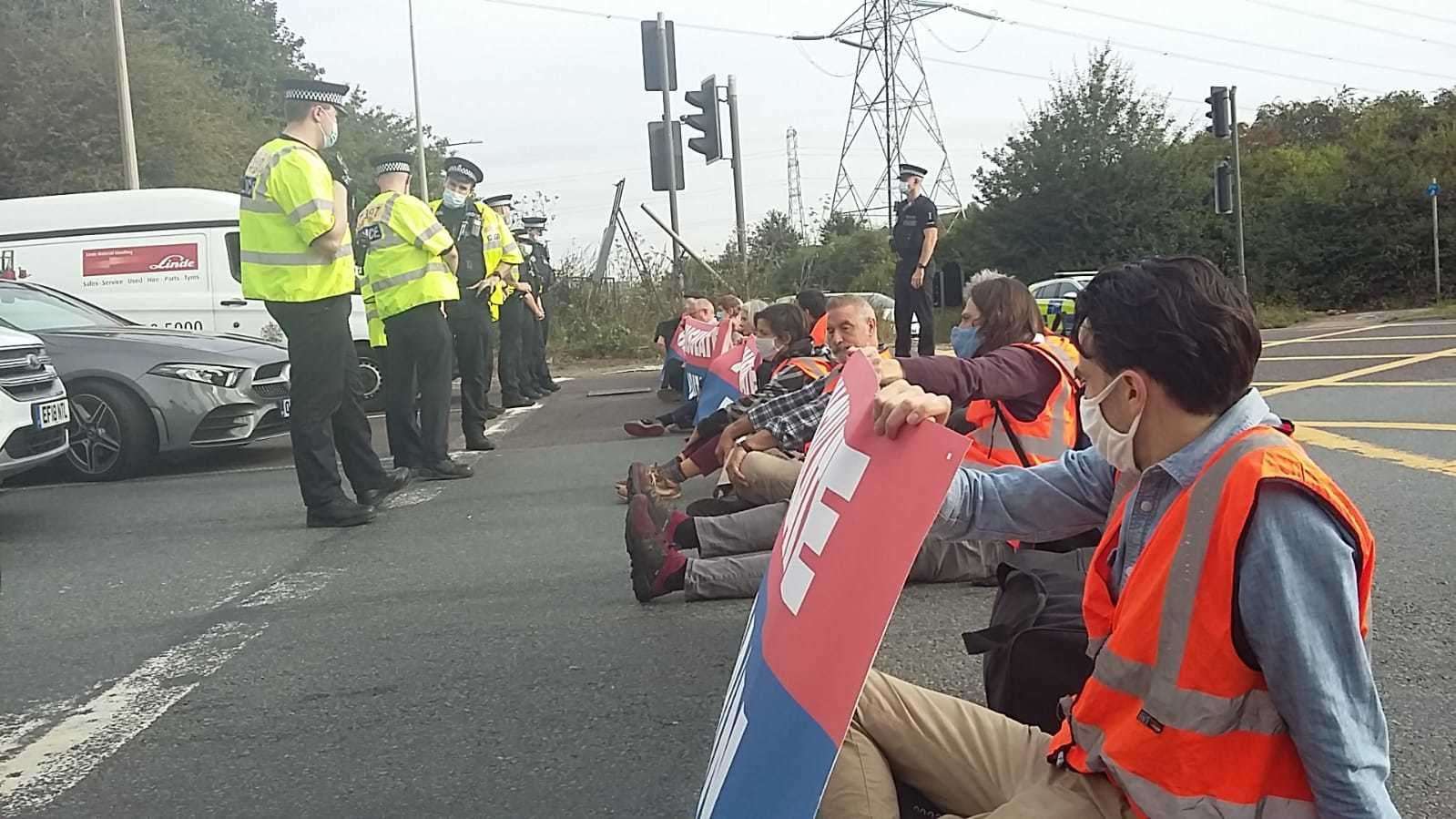 Campaign group Insulate Britain staged a sit-in across various junctions of the M25 yesterday, causing hours of delays. Photo: Insulate Britain (51255724)