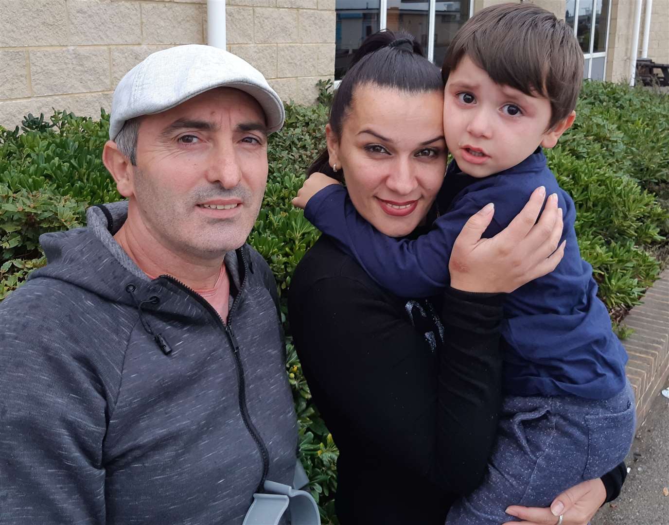 Artan Frroku with his wife Iolande Frashnaj and son Daniel