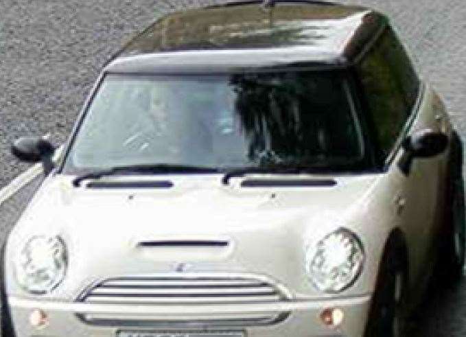 Police released this image of a white Mini Cooper in a bid to find Alexandra Morgan