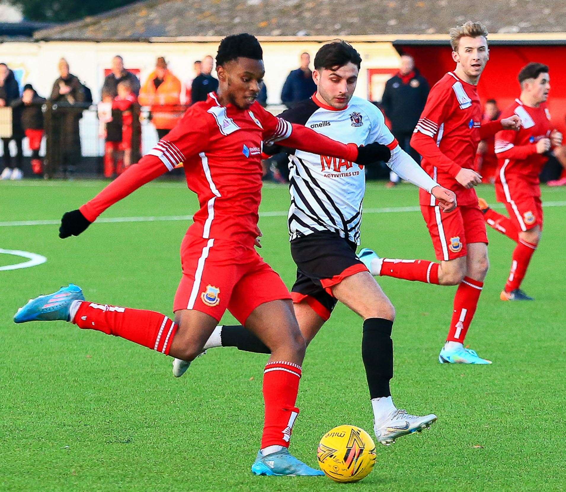 New Whitstable signing Rodney Adamon-Eruotor on the ball. Picture: Les Biggs