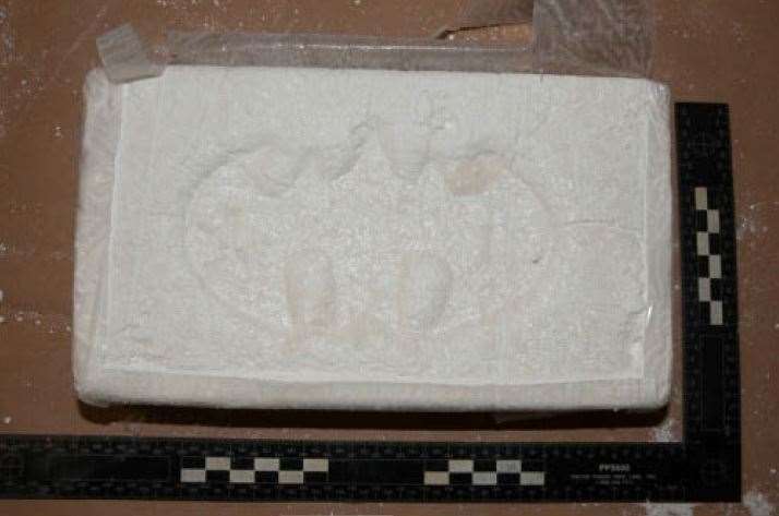Cocaine stamped with a "Batman" logo was found during the investigation. Picture: Kent Police