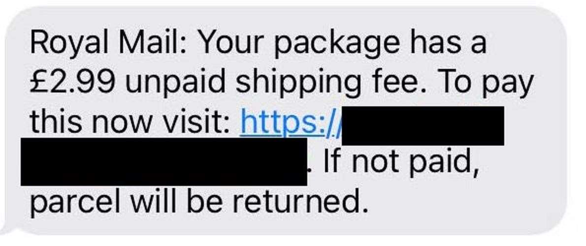 The fraudulent message asks users to pay a settlement before their parcel can be delivered (CTSI/PA)
