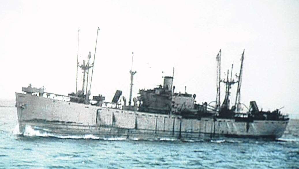 How the Richard Montgomery looked before sinking off Sheerness