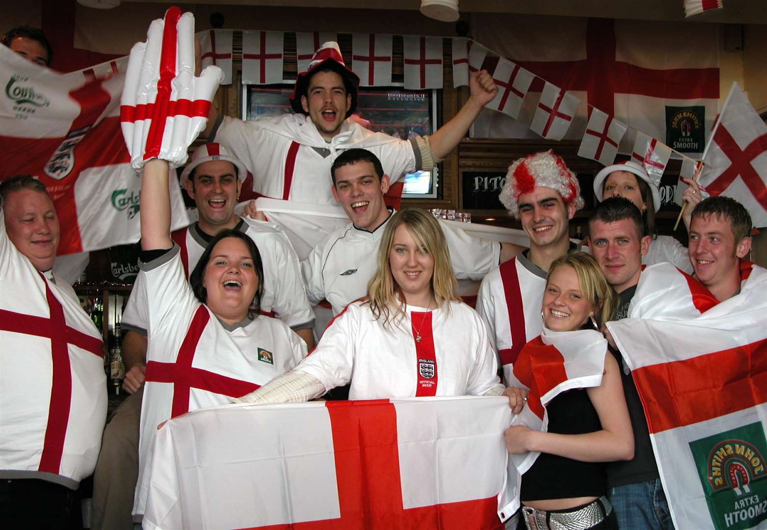 Staff and drinkers at The Ashes, Maidstone, succumb to World Cup fever in June 2006. England were infamously knocked out by Germany. The Ashes is still going strong today