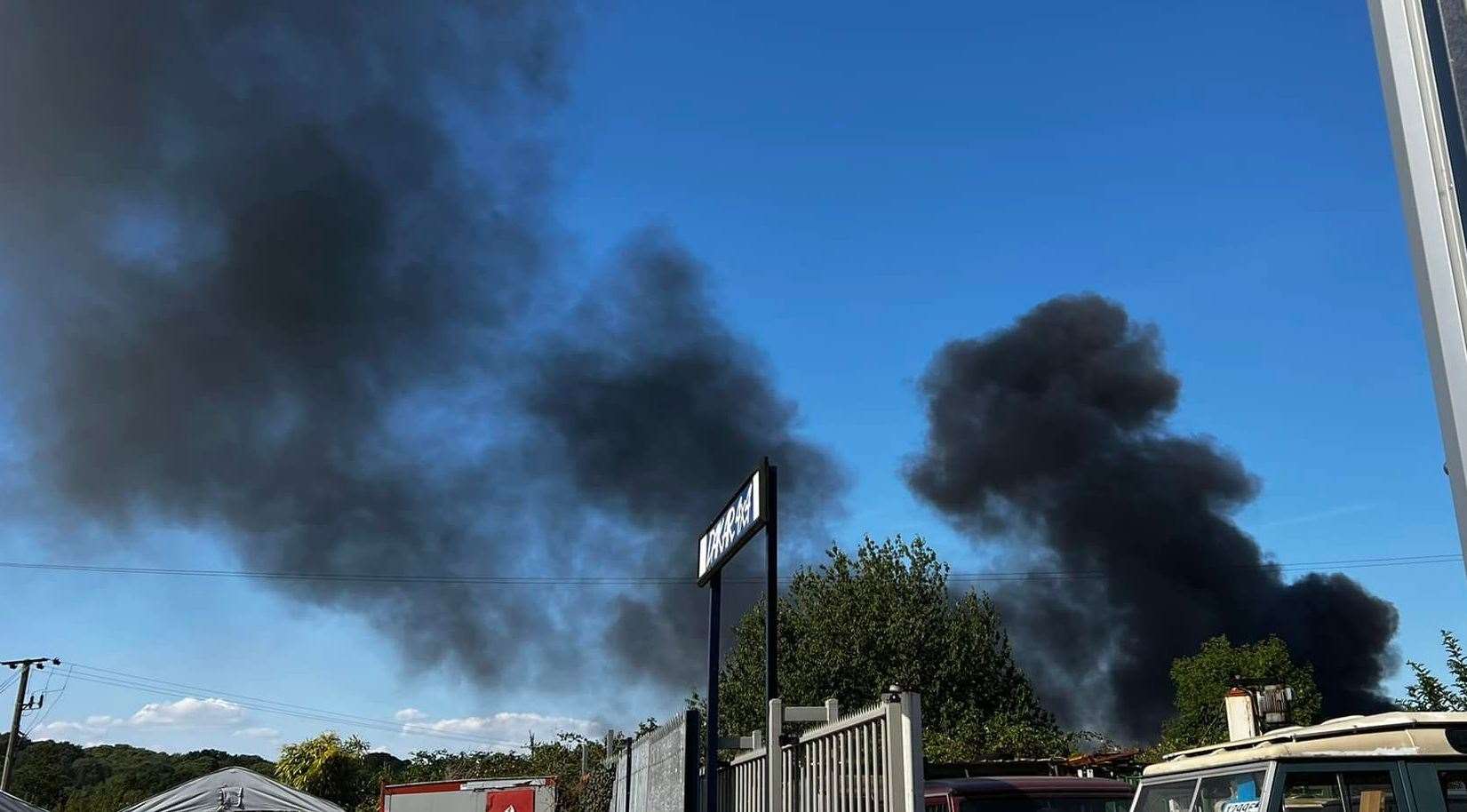 The fire is near Dakar Cars and Stanhill Farm. Photo: Barry Chantler/Dakar Cars