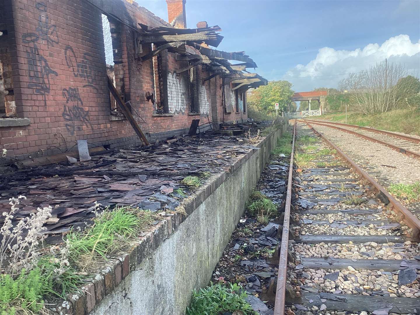 Four fire engines tackled the blaze in November. Picture: Network Rail