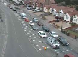 Traffic is queuing in Loose following a burst water main.