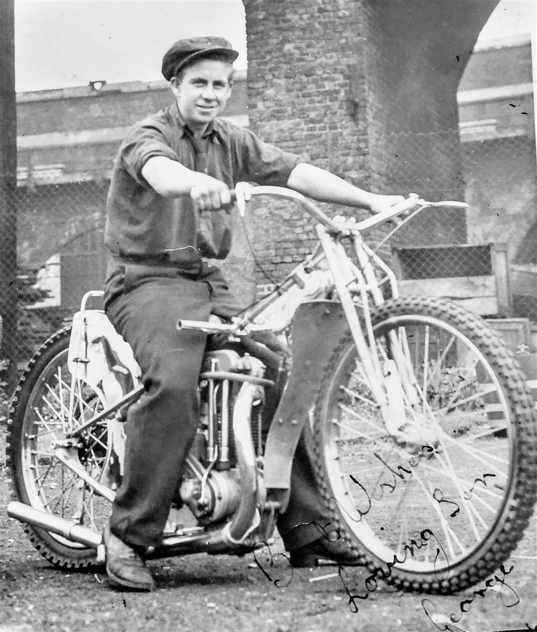 Sheppey entertainer George 'Georgie Dee' Dickson as a young speedway rider