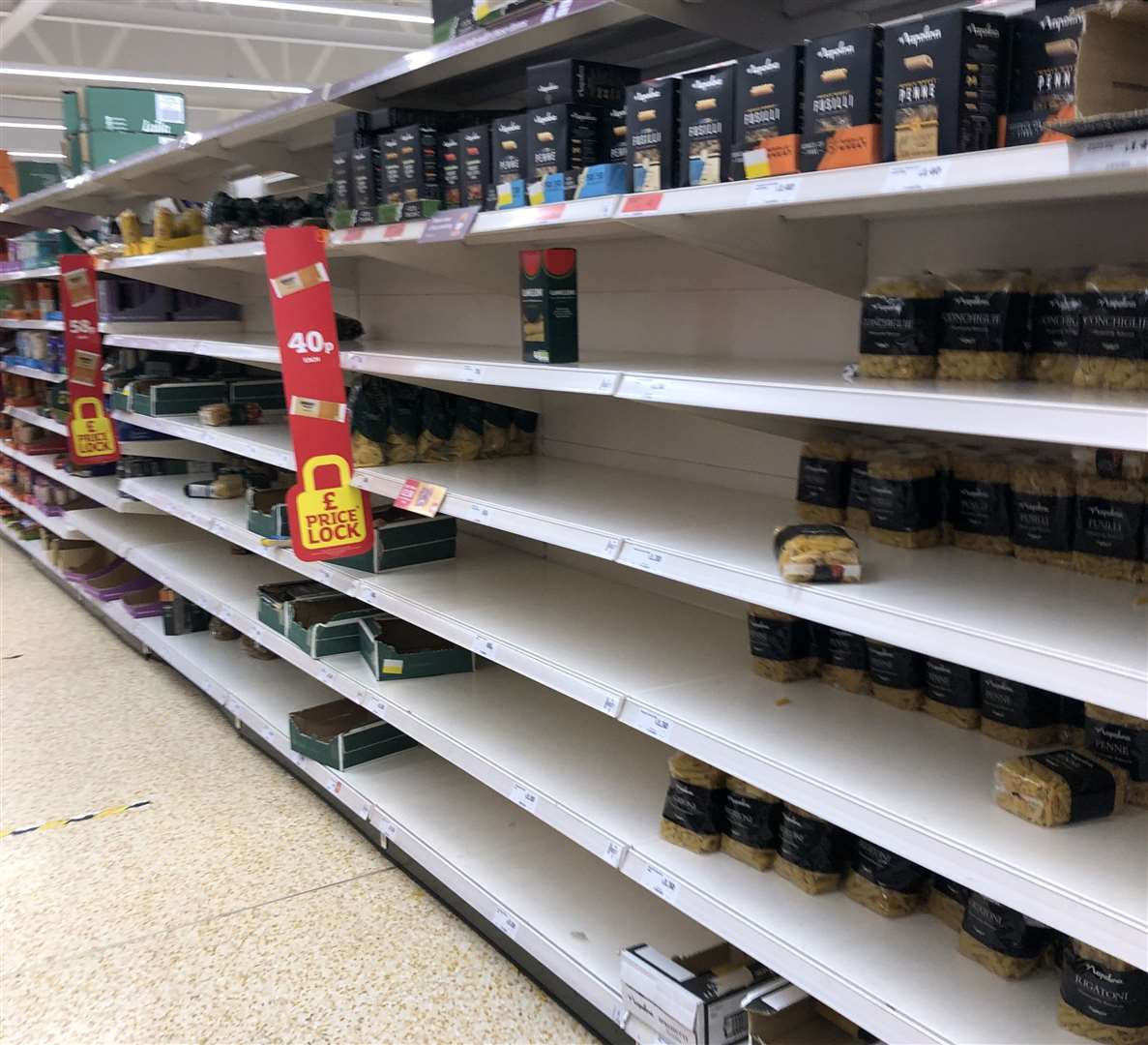 Stock was low in Sainsbury's in Pepper Hill, Gravesend