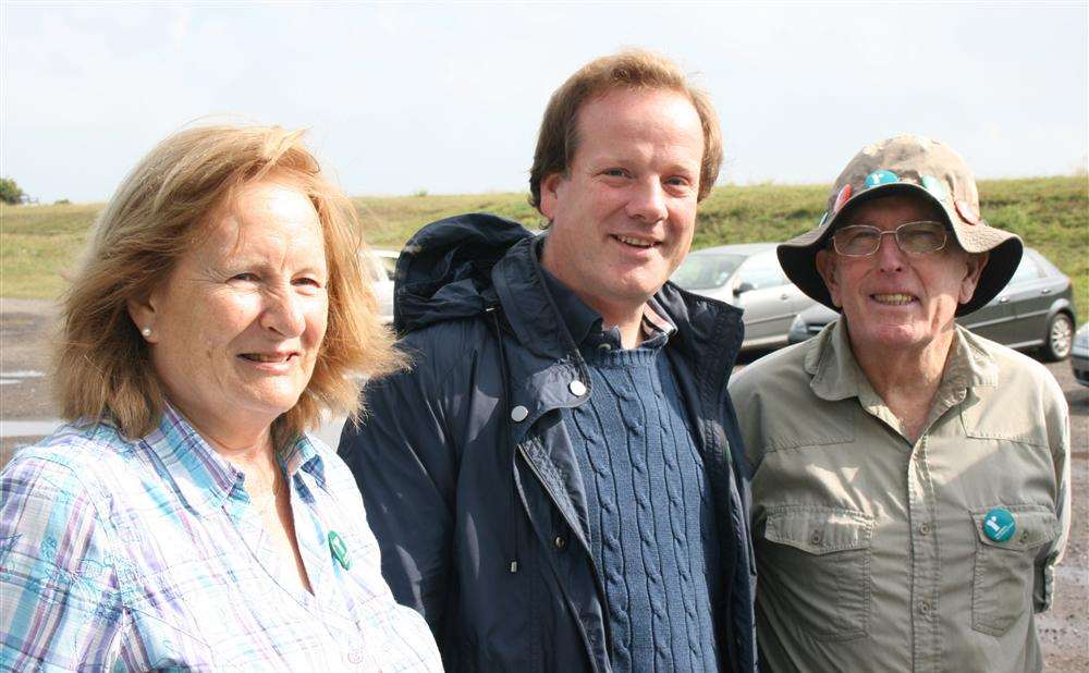 Charlie Elphicke, centre, with White Cliffs Ramblers chairman Margaret Lubbock and Les Preston, one of the walking festival organisers