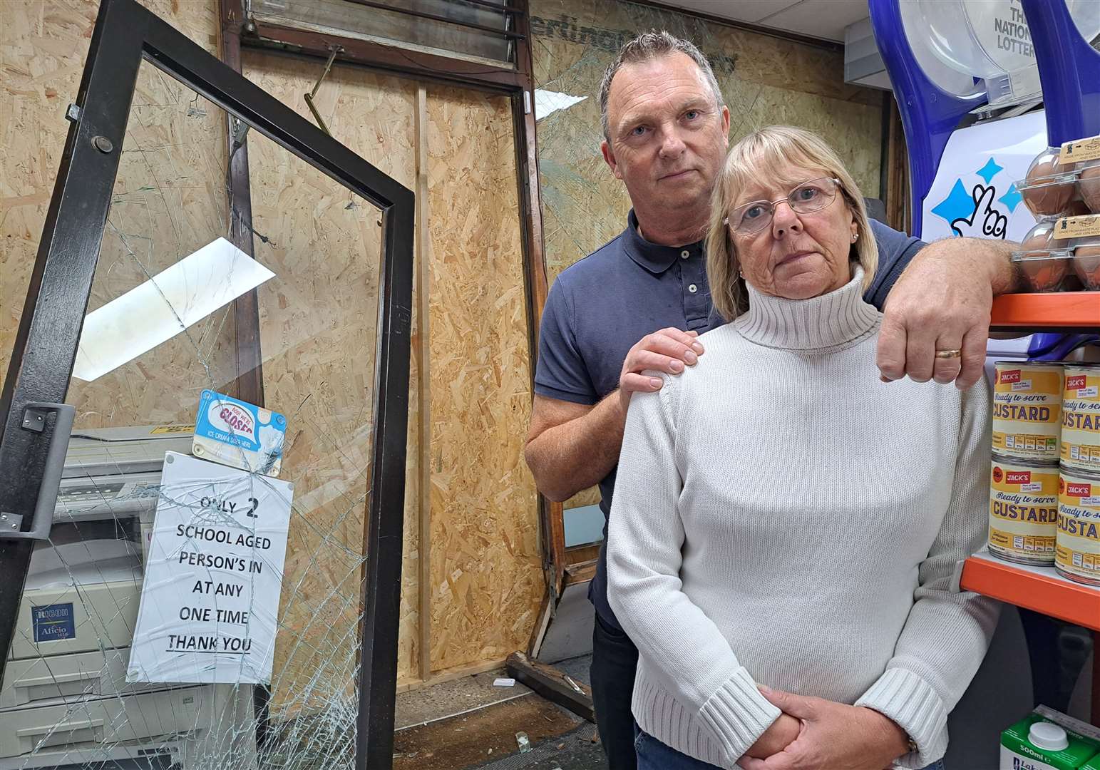 Richard and Anne Manuel own St. Stephens News in Canterbury are were victims of the ram-raid burglary