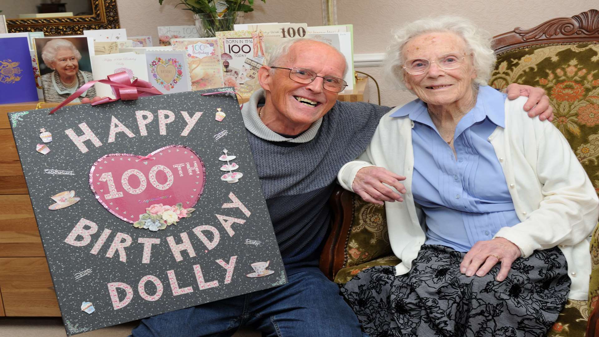 Dorothy Chantler turns 100. With her son Peter.