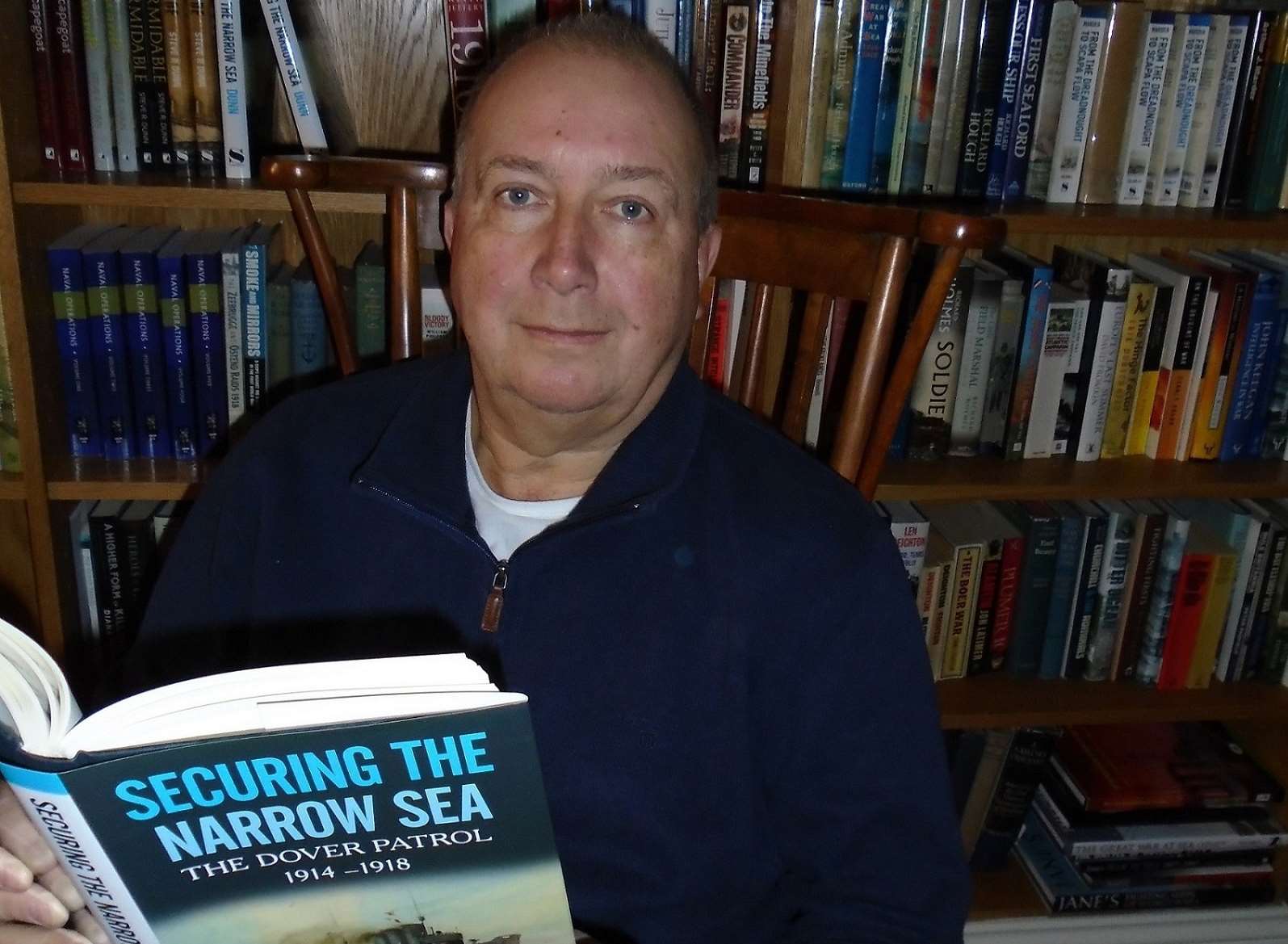 Steve Dunn with his new book Securing the Narrow Sea, about the Dover Patrol from 1914 to 1918