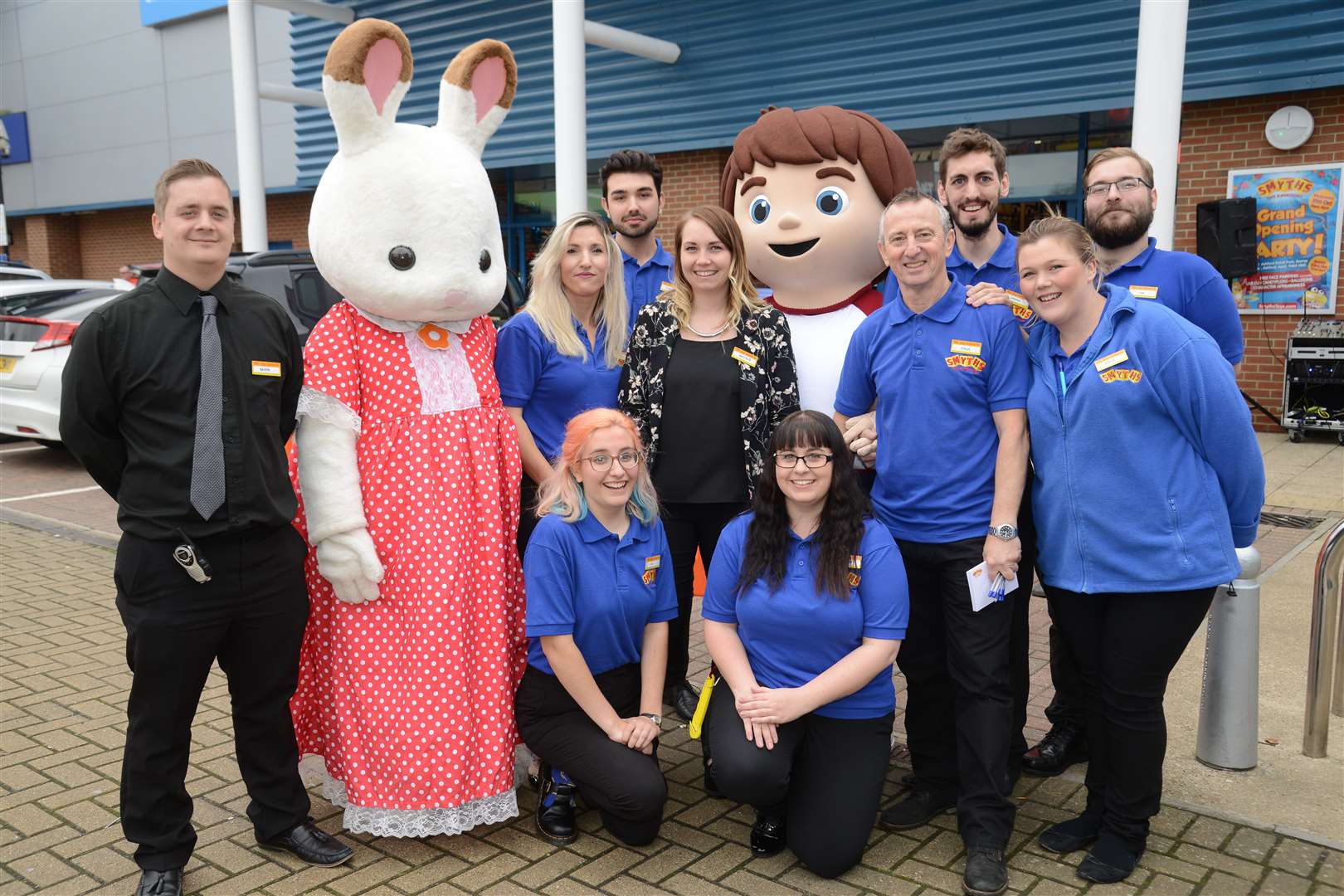 Store Manger Natalie Piper and some of the staff new Smyths Toys store open on Ashford Retail Park in Sevington