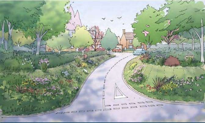 This is how Gladman say the entrance to the new site from Clare Road will look