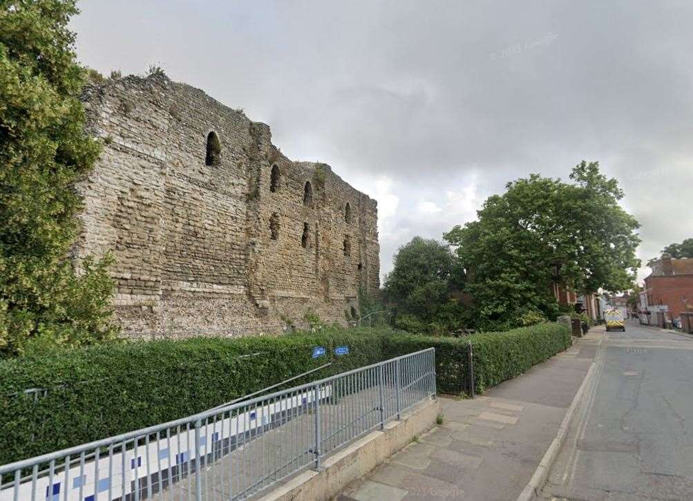 Eyewitnesses reported seeing young people on Canterbury's historic castle pelting passers-by with rocks and eggs. Picture: Google Street View