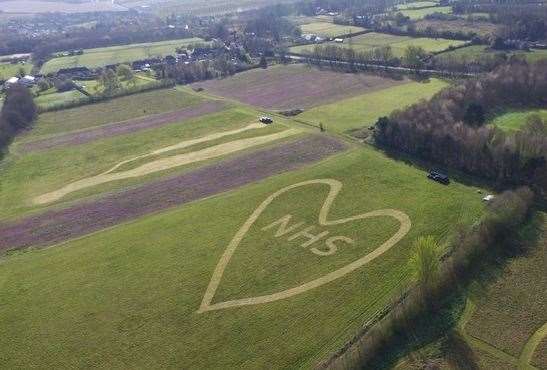 A farm in West Farleigh, near Maidstone, shows its support for the NHS Picture: Mike Mahoney