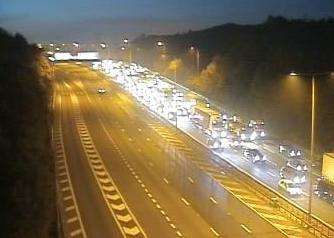 The M20 was closed for nine hours after a major accident