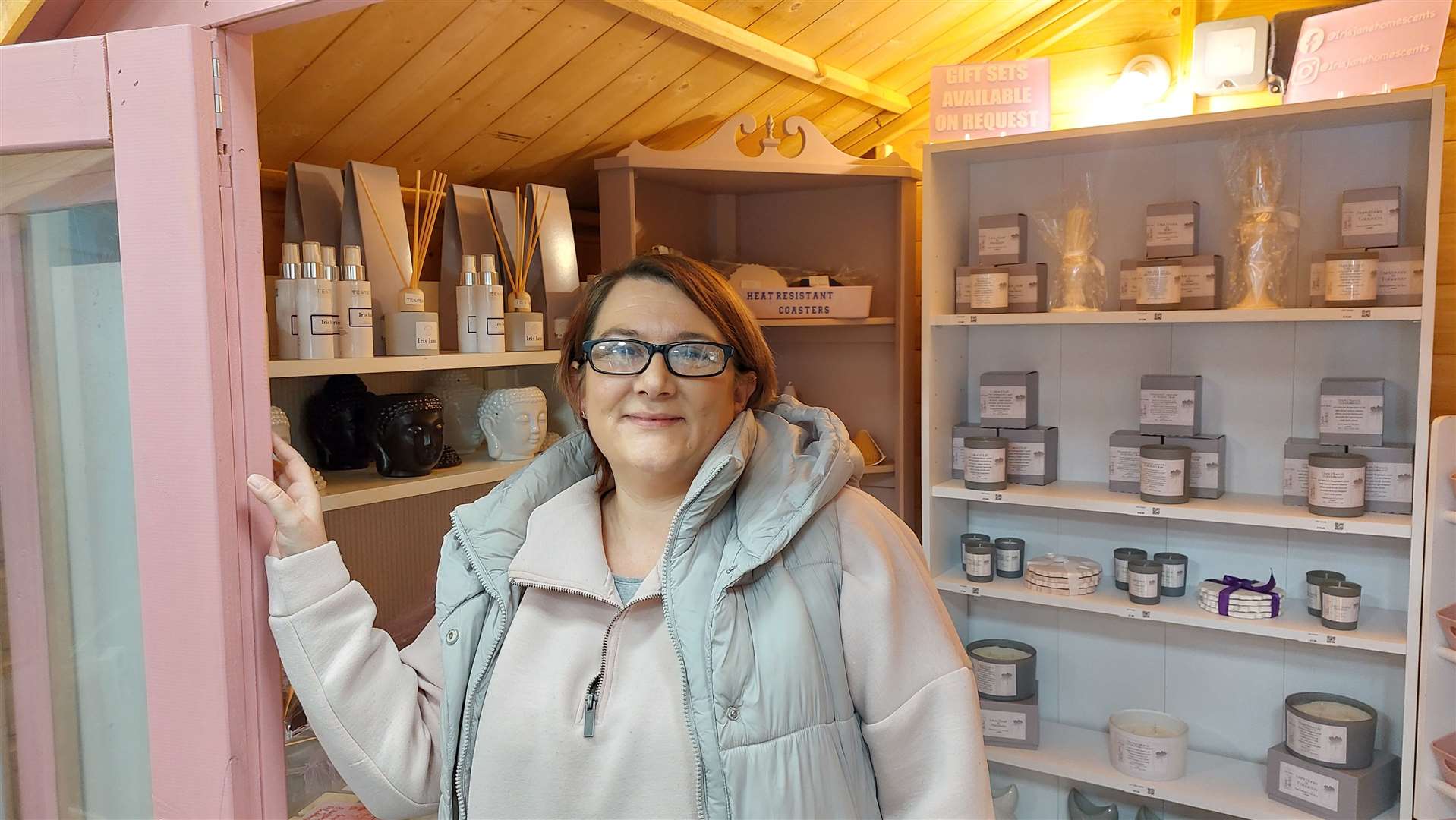 Rebecca Abbott has a pod for her business Iris Jane Home Scents