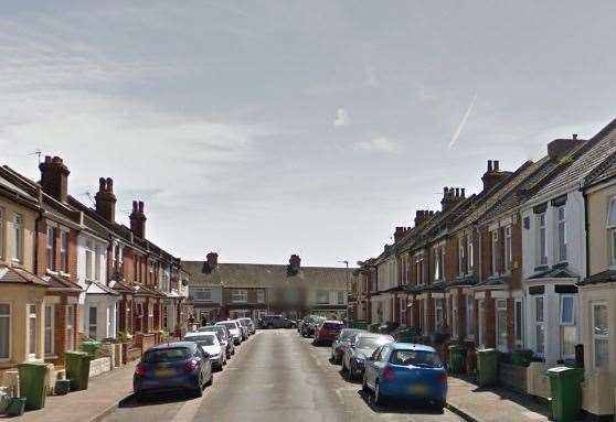 The alleged arson attack happened in Richmond Street, Folkestone. Picture: Google