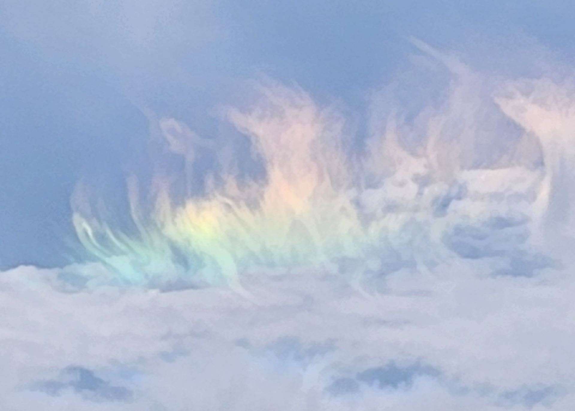 Ken Blight took pictures of the colourful clouds on his mobile phone