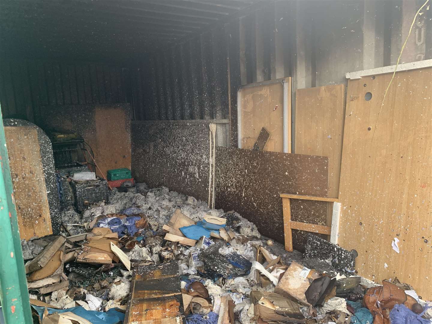 Damage to storage units at South Avenue Primary School in Sittingbourne