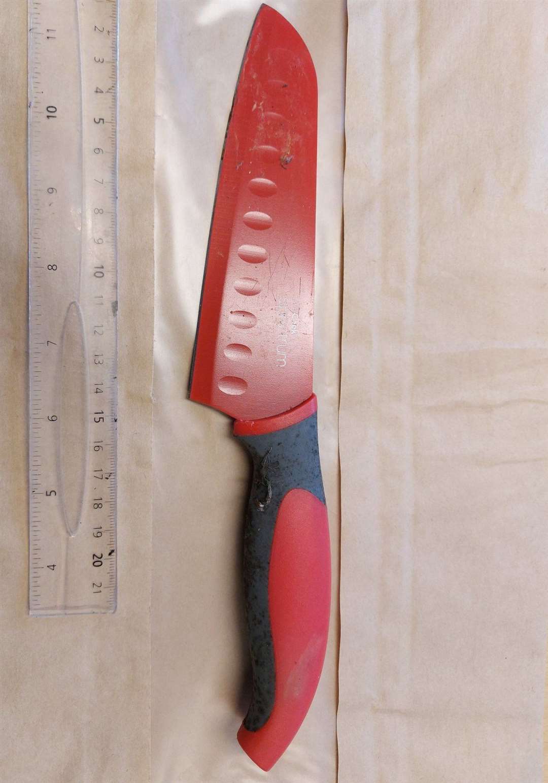 The knife that was found at the basketball courts. Photo: Kent Police