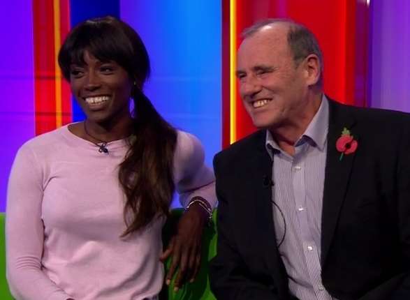 Robbie Adamson from Deal with his former apprentice Lorraine Pascale on BBC's The One Show Picture: BBC1