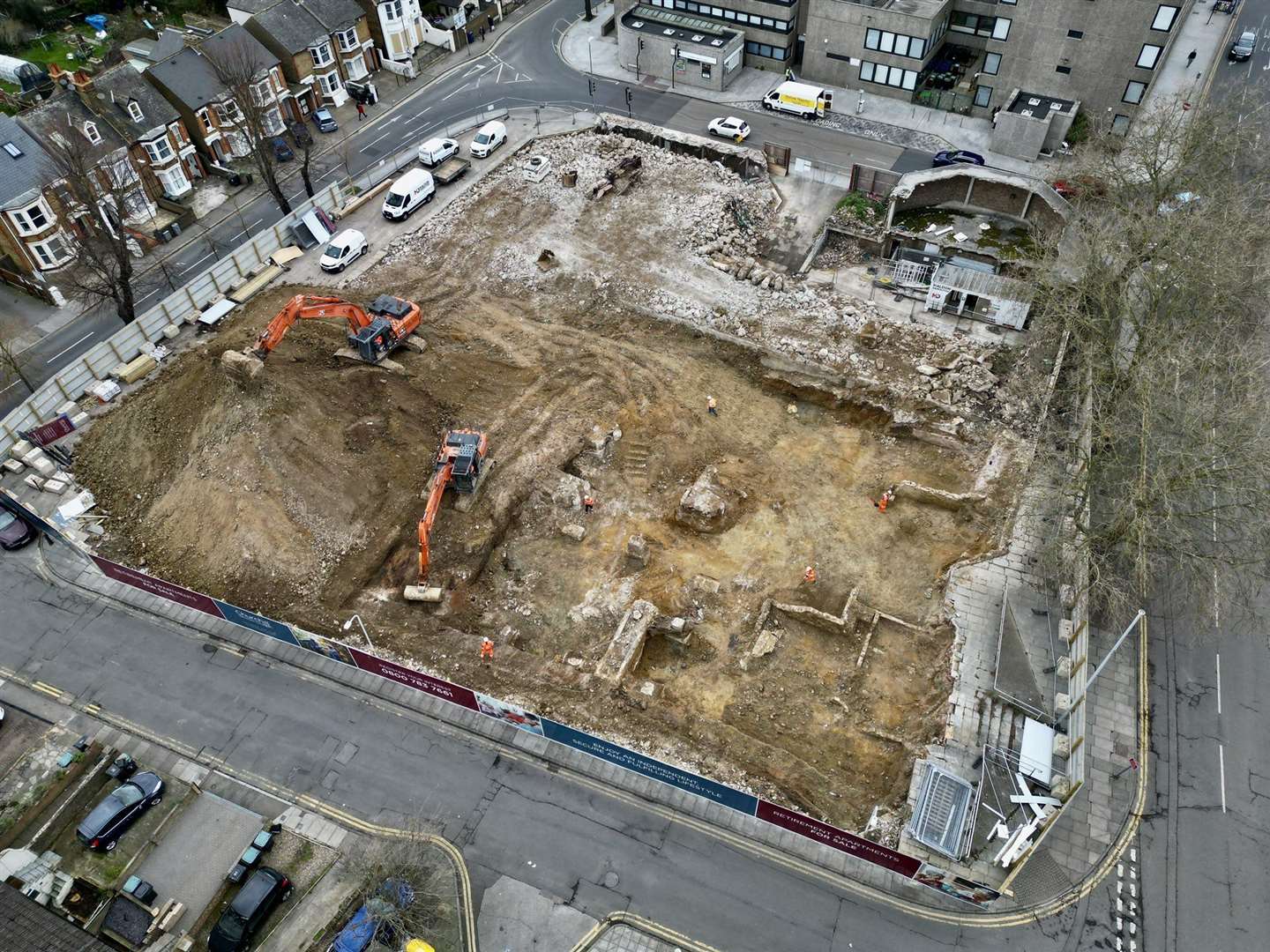 Builders found a mystery building underneath the former Gravesend police station in Windmill Road. Picture: SkyShark Media