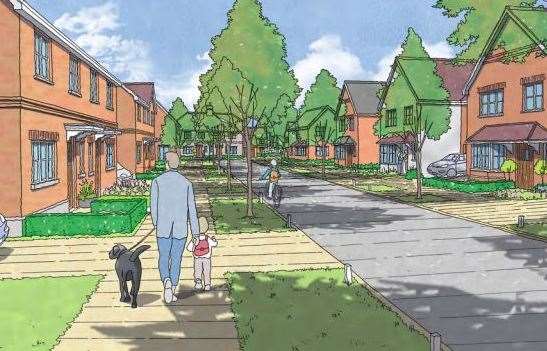 An artist's impression of what the homes proposed by Bellway could have looked like