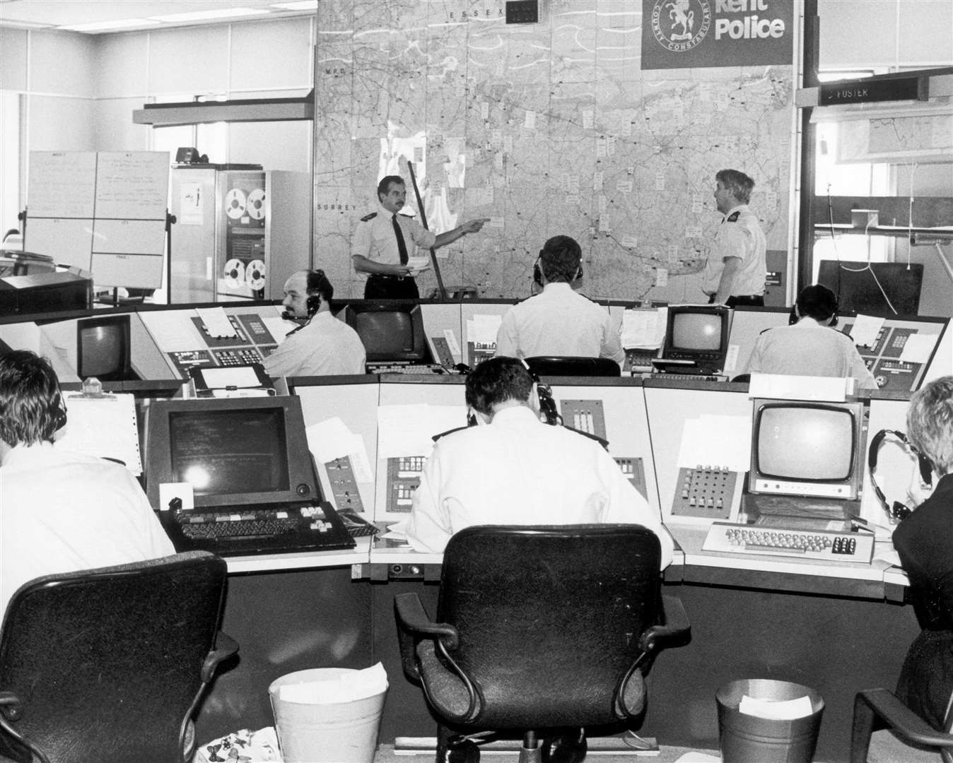 A look inside in Kent Police headquarters in Sutton Road, Maidstone, in 1987