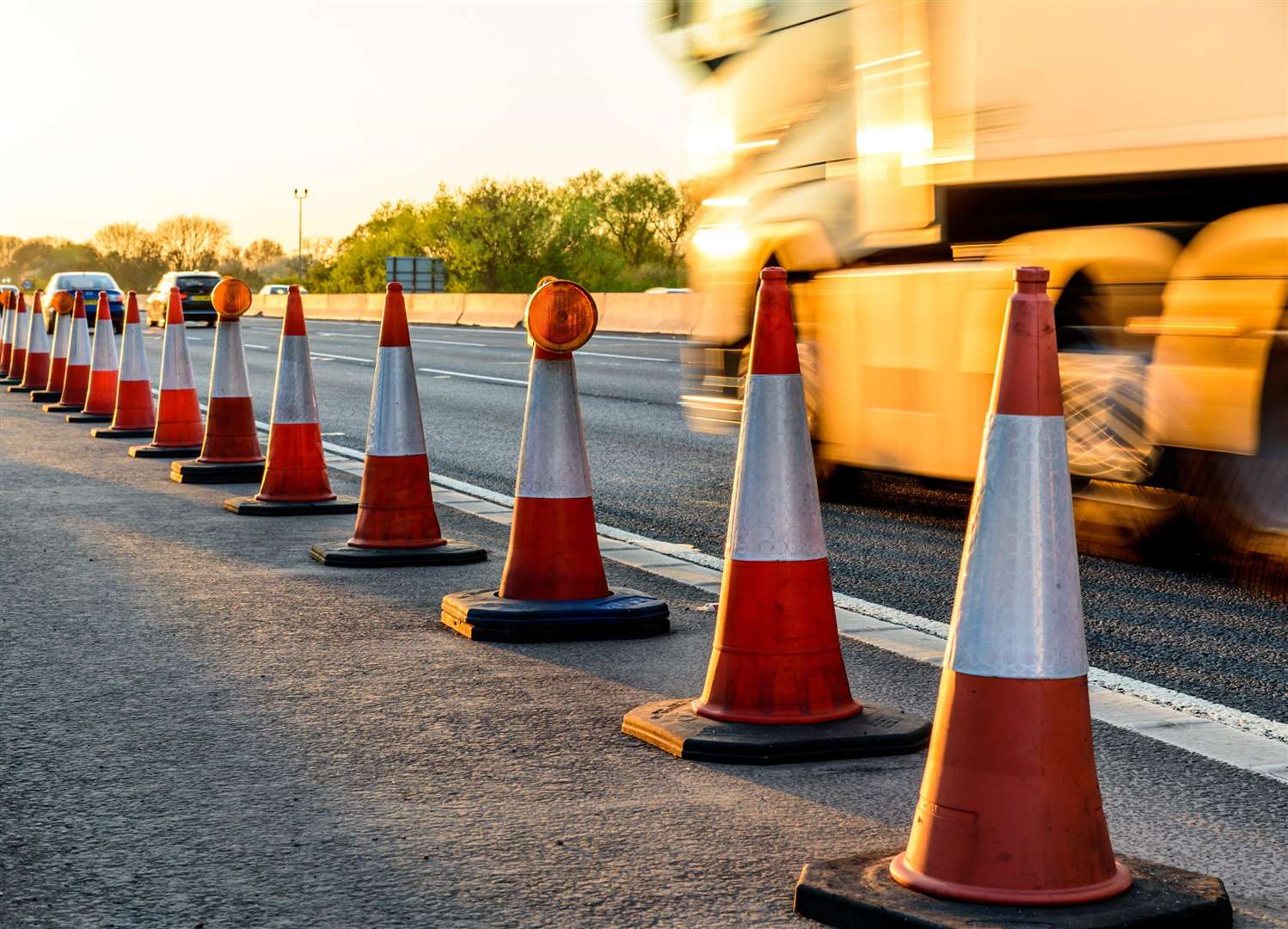 Construction work is taking place on the M20