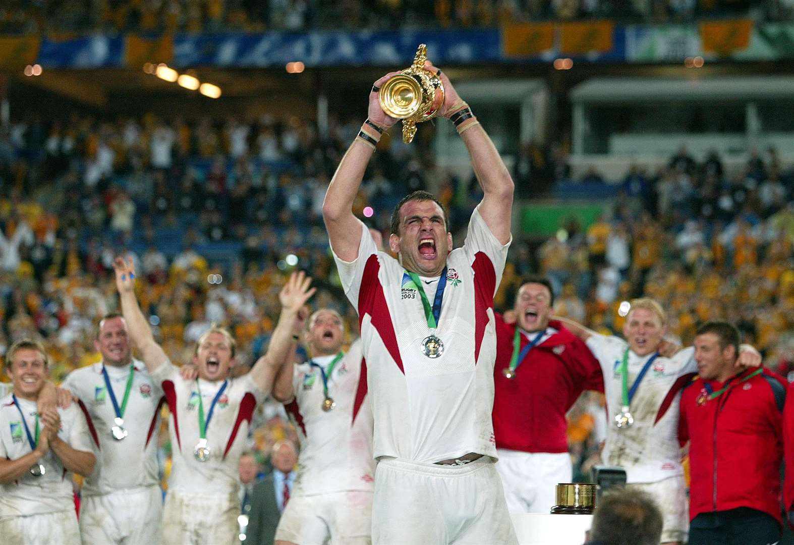 England captain Martin Johnson lifts the trophy Picture: Action Images / Andrew Budd