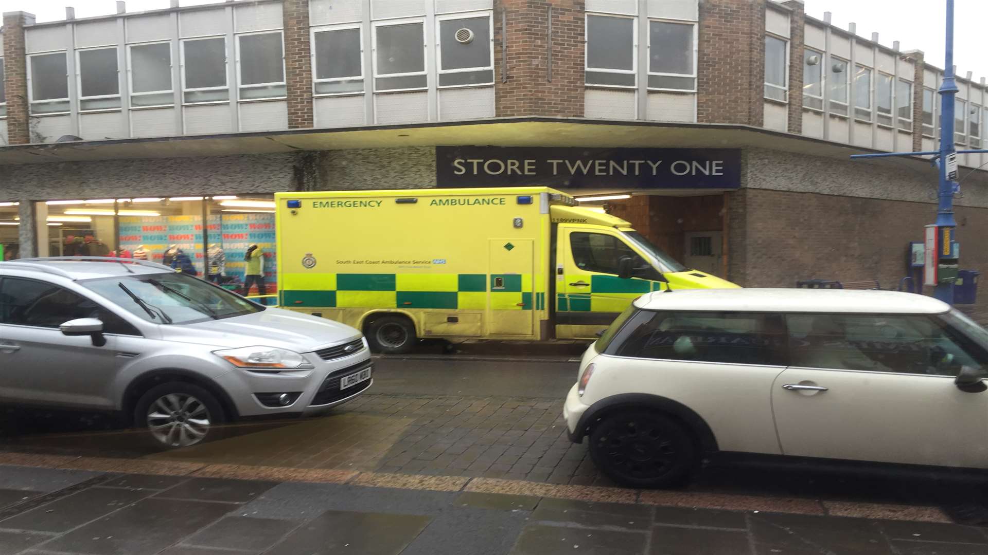 Ambulance parked in Sheerness High Street