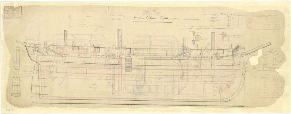 The meticulously detailed plans for the refitting of Erebus and Chatham, prepared by Chatham Dockyard's master shipwright