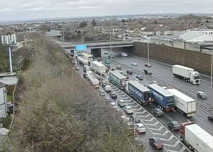 Motorists faced long delays on the M25 near the Dartford Crossing. Picture: National Highways