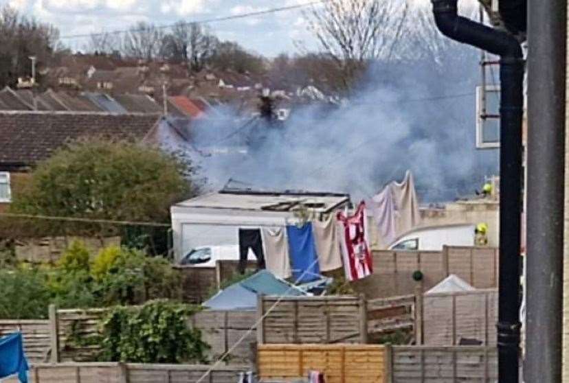 A shed is believed to have caught alight. Picture: Kerry Mahoney