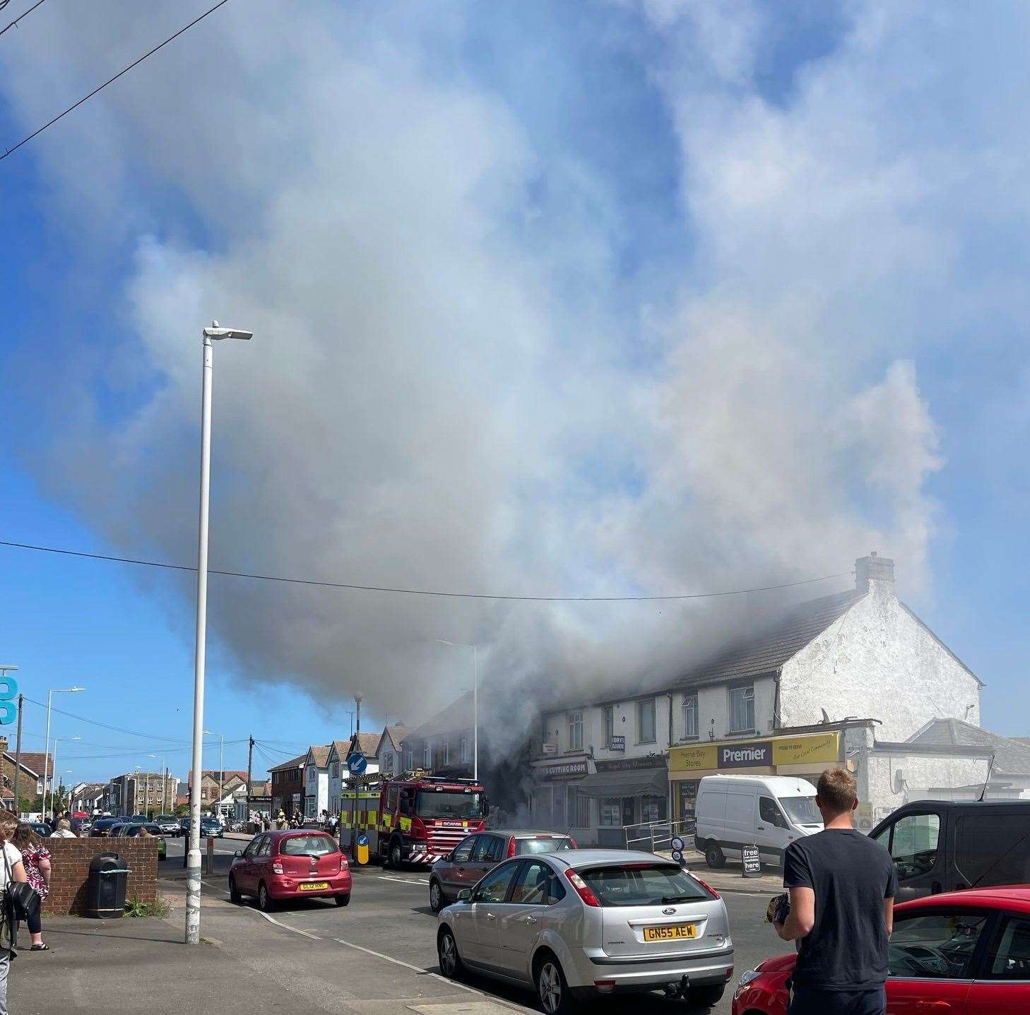 Smoke coming from the kebab shop in Sea Street, Herne Bay. Picture: Karen Goldsmith