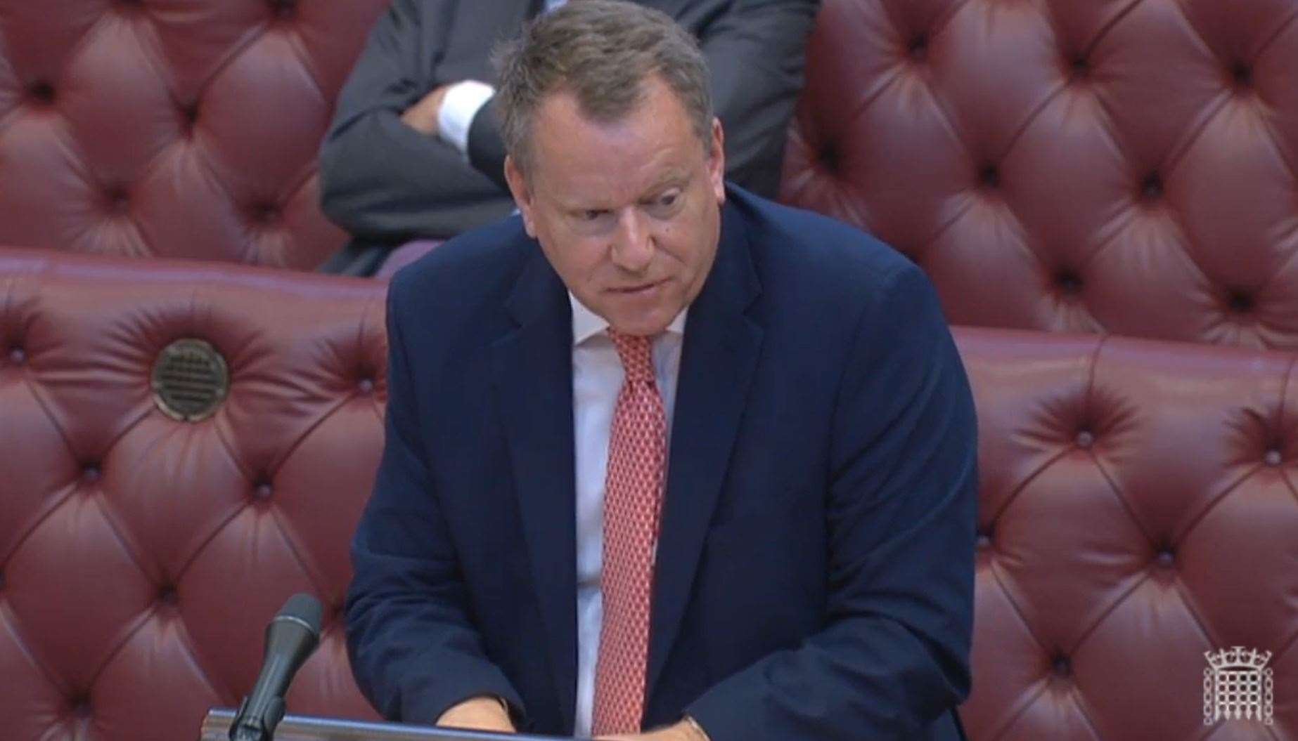 Brexit minister Lord Frost making a statement to members of the House of Lords in London on the government’s approach to the Northern Ireland Protocol (PA)