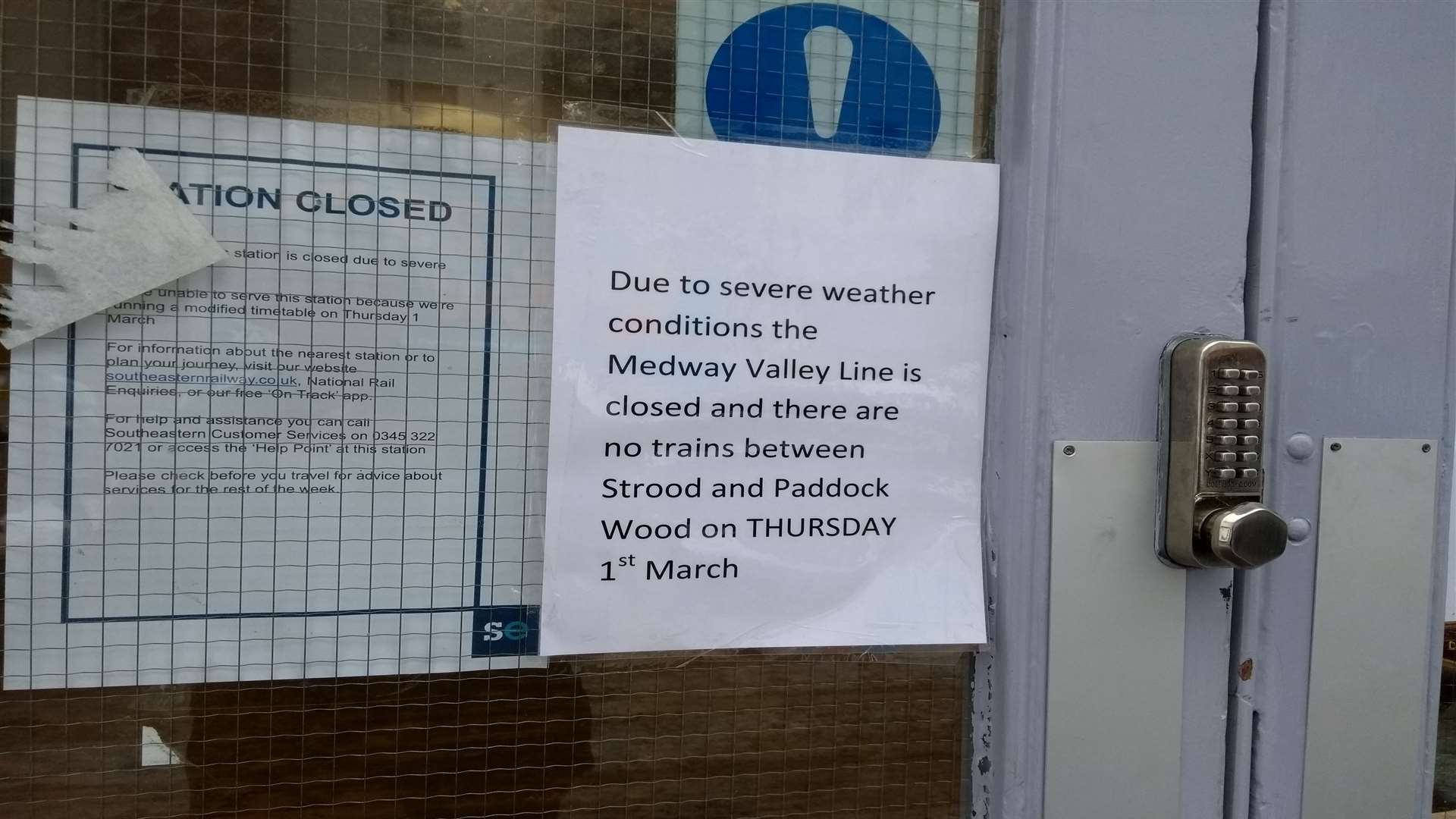 Customers arrived to find that closures were posted on the station door