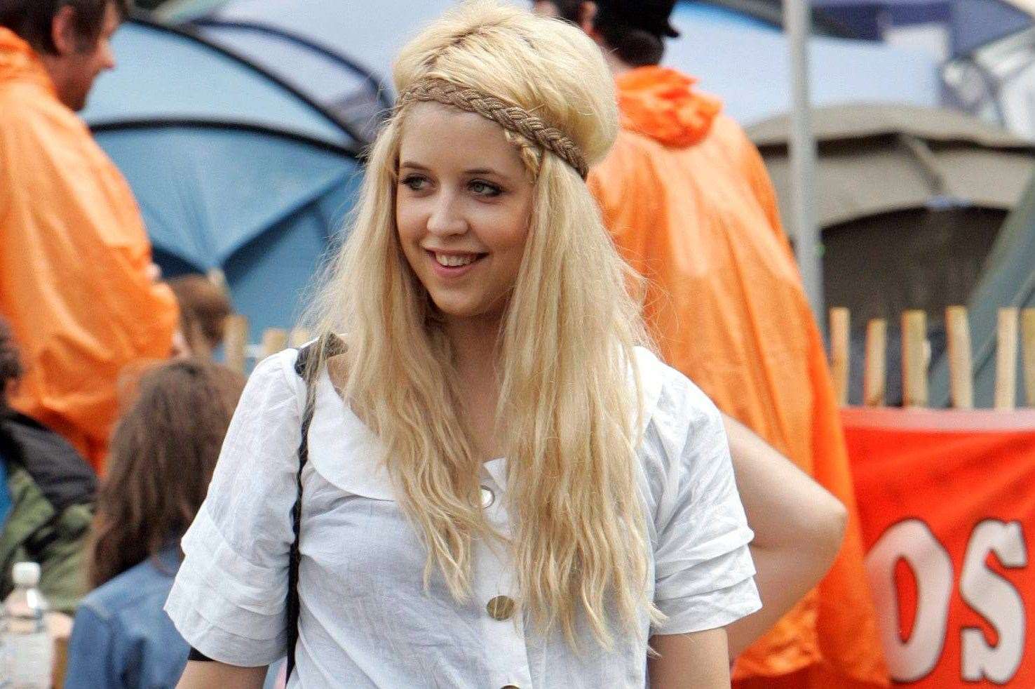 Peaches Geldof pictured backstage at Glastonbury in 2007. Picture: SWNS.com/Oli Scarff