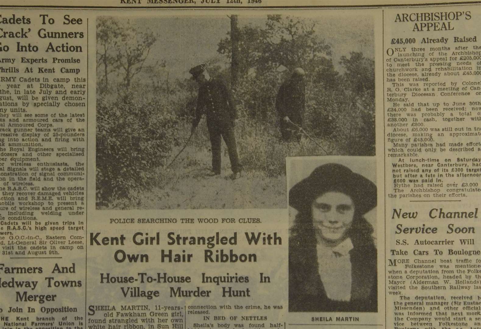 Sheila Martin, pictured in the Kent Messenger's coverage of the shocking case