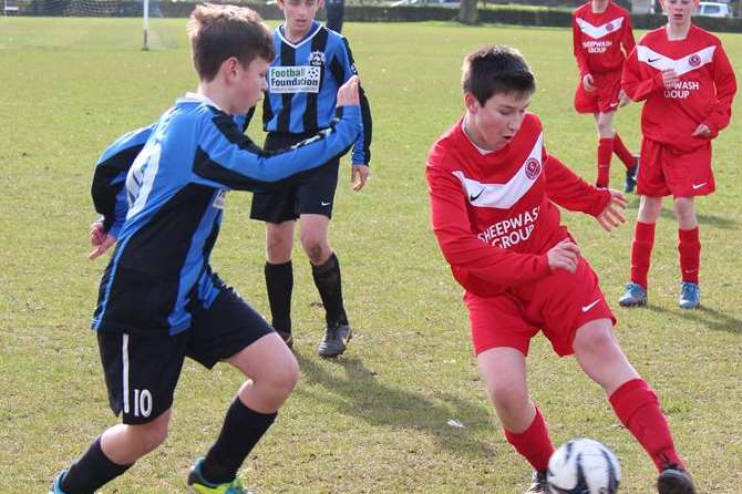 Milton & Fulston United under-14s take on Hempstead Valley Colts in Division 1 Picture: Darren Small