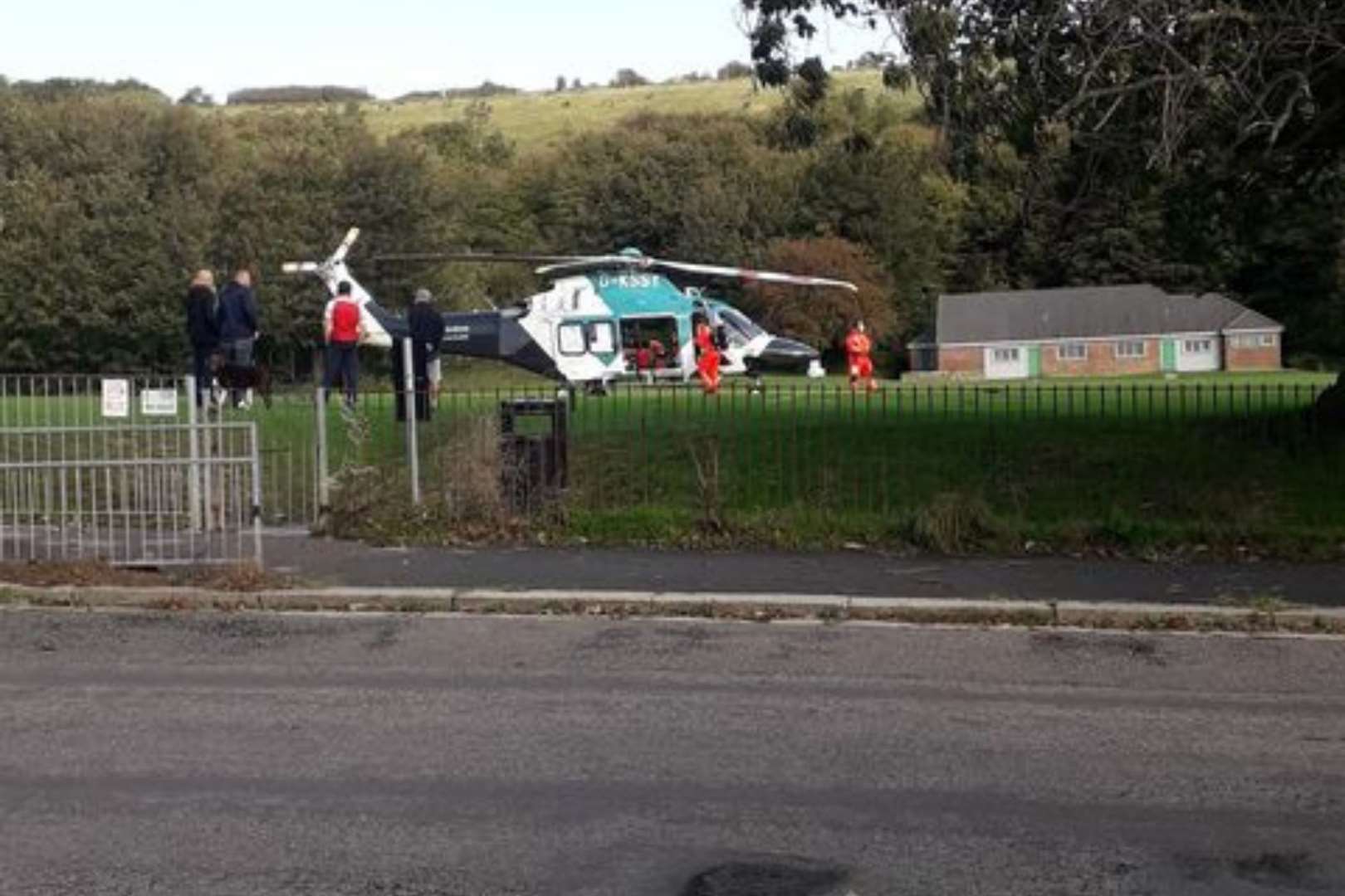 The air ambulance landed in Dover