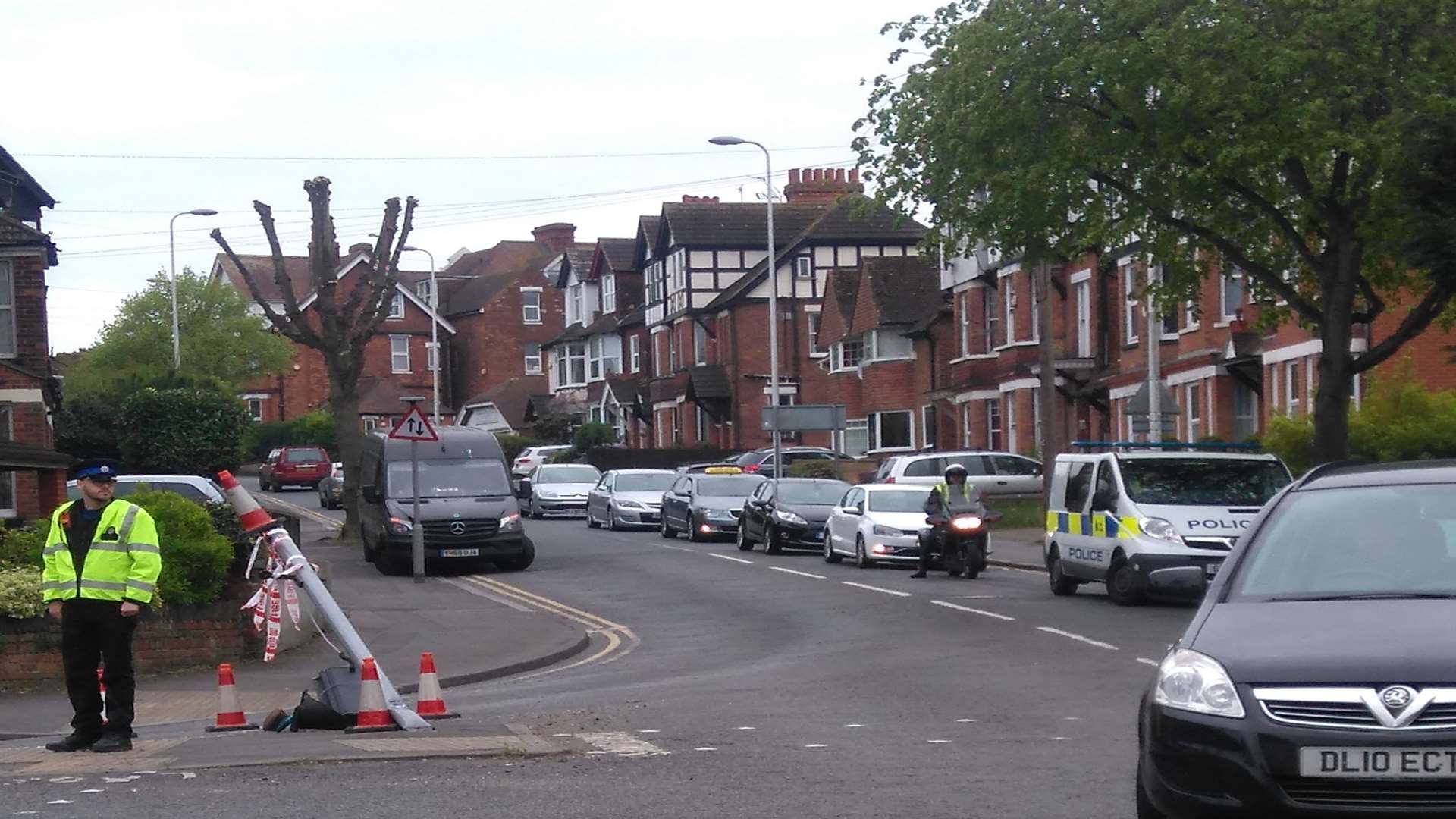 The lamppost was shunted in the crash. Picture: Cllr Mary Lawes