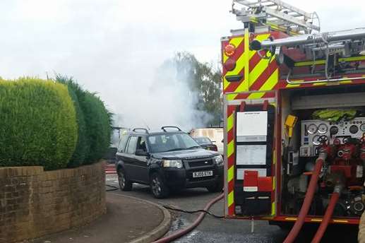 Two fire engines are at the scene. Picture: Keely Jayes.