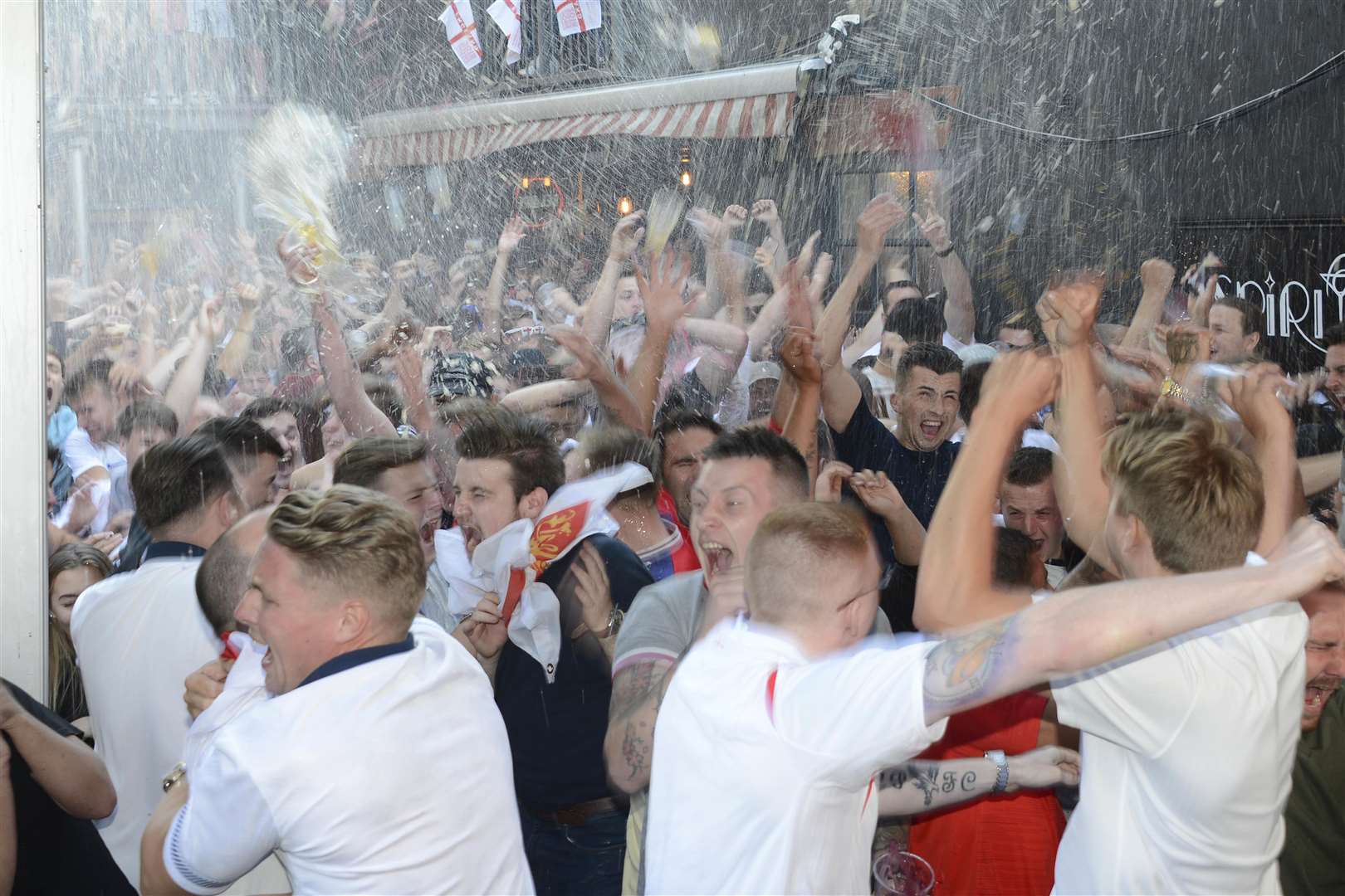 England fans celebrate at The Source Bar in Maidstone.Picture: Paul Amos