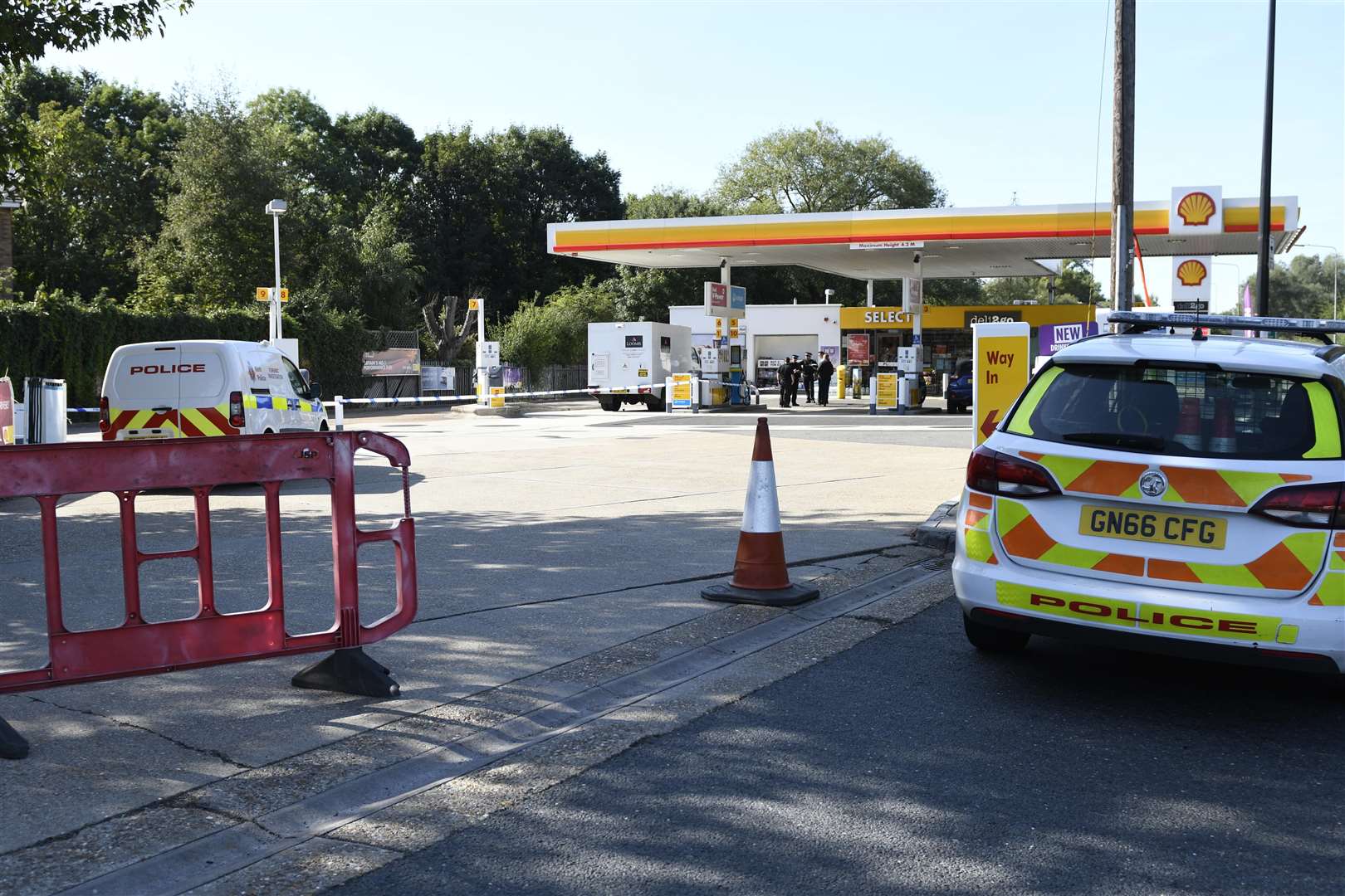 Police taped off the Shell petrol garage in Malling Road, Snodland. Picture: Barry Goodwin