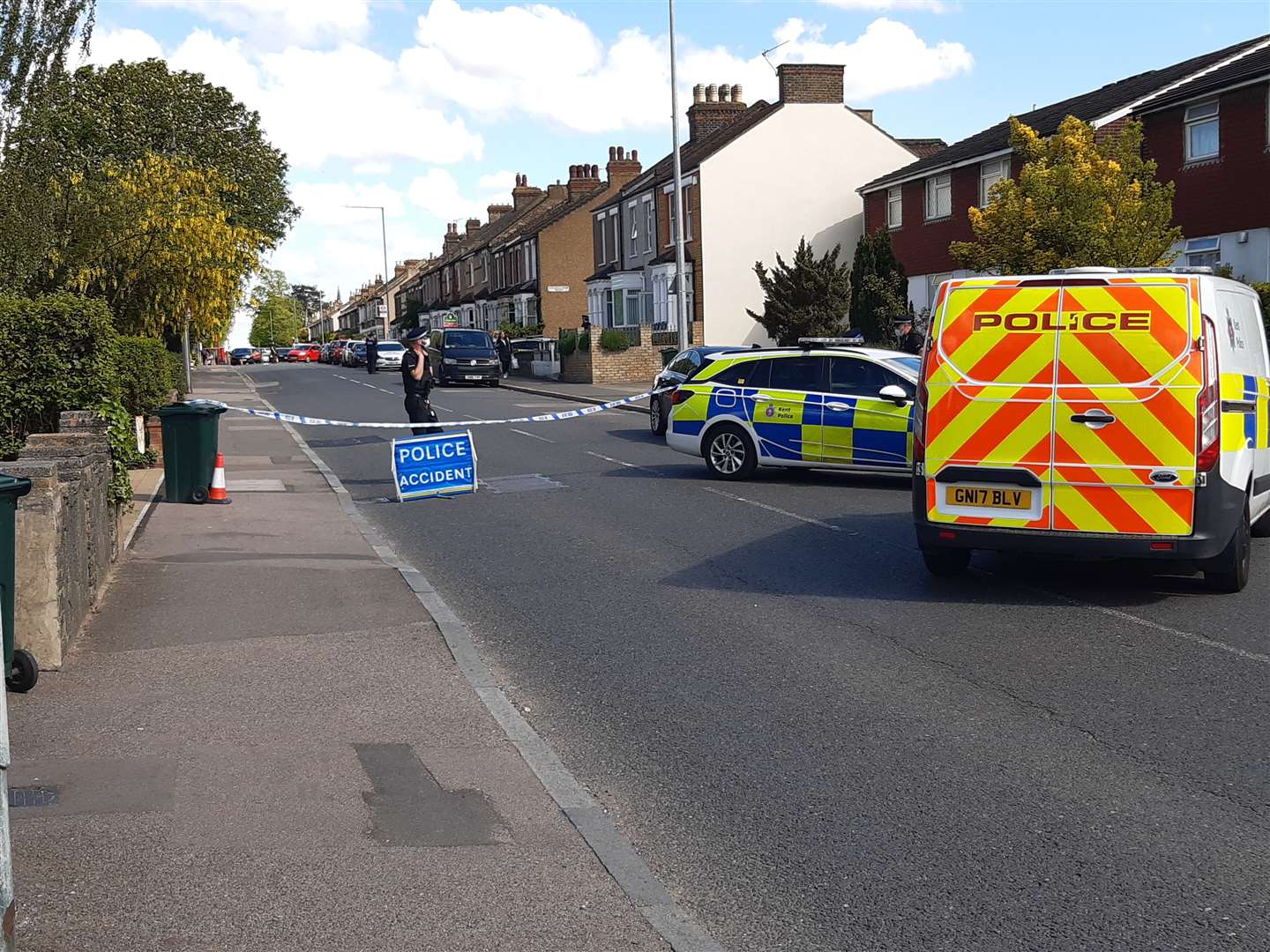 Police in Dartford Road, Dartford last week