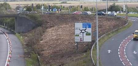 Trees and undergrowth have been cleared ready for improvements at Junction 10. Picture: GARY BROWNE
